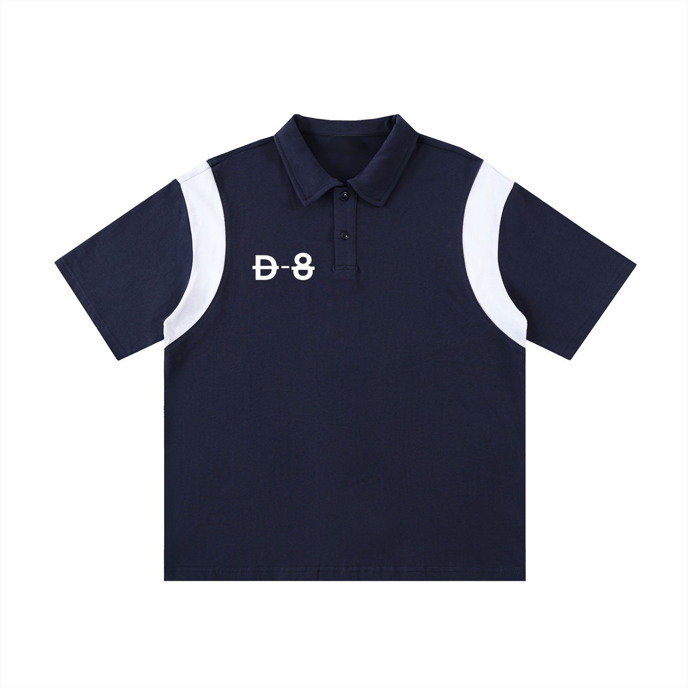Contrast Panel Cotton Polo Shirt