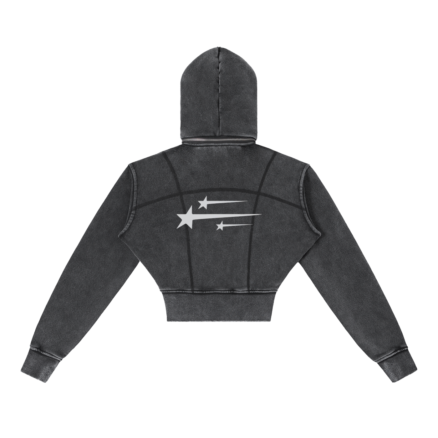 Vintage Washed Cropped Fleece Hoodie