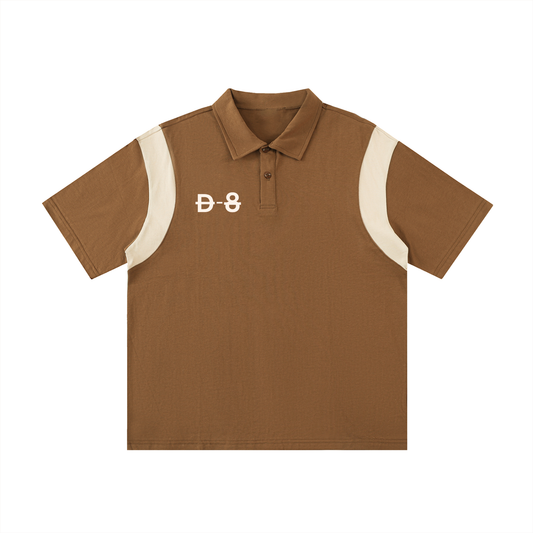 Contrast Panel Cotton Polo Shirt